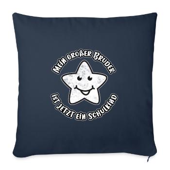 Mein großer Bruder ist ein Schulkind - Sofakissenbezug 45 x 45 cm - Navy - Vorne