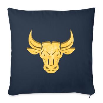 Golden Bull | Zodiac sign Taurus - Sofa pillowcase 17,3'' x 17,3'' (45 x 45 cm) - navy - Front