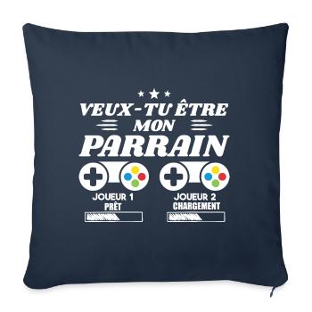 Do you want to be my godfather, Gamer godfather request - Sofa pillowcase 17,3'' x 17,3'' (45 x 45 cm) - navy - Front