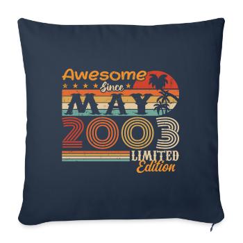 May 2003 - Year 2003 Anniversary - May 2003 - Sofa pillowcase 17,3'' x 17,3'' (45 x 45 cm) - navy - Front