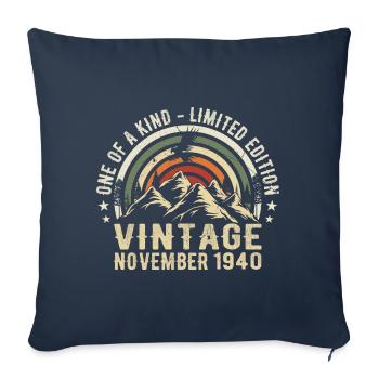 November 1940 Birthday - November 1940 Gift - Sofa pillowcase 17,3'' x 17,3'' (45 x 45 cm) - navy - Front