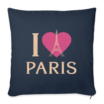Franzose Paris Frankreich Französisch - Sofakissenbezug 45 x 45 cm - Navy - Vorne
