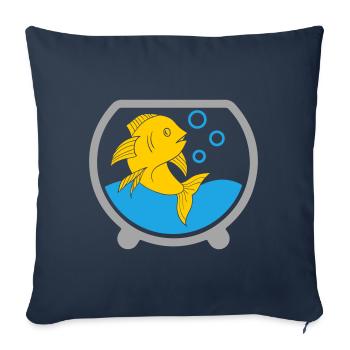 Poisson rouge dans une boule de cristal | Couleurs changeantes - Housse de coussin décorative 45 x 45 cm - bleu marine - Devant