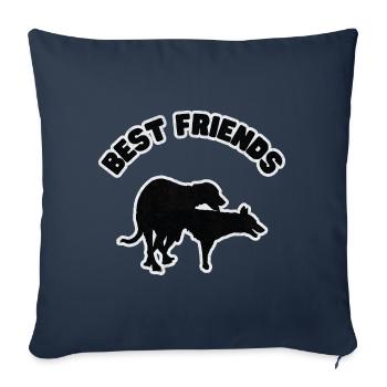 Meilleurs amis Black Grunge - Housse de coussin décorative 45 x 45 cm - bleu marine - Devant
