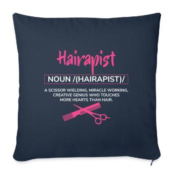 Hairapist Hairstylist Dictionary Entry - Sofa pillowcase 17,3'' x 17,3'' (45 x 45 cm) - navy - Front