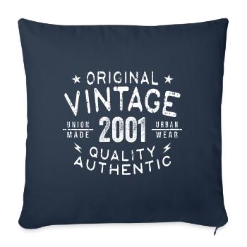 Anniversaire 2001 Millésime 2001 Anniversaire 2001 - Housse de coussin décorative 45 x 45 cm - bleu marine - Devant