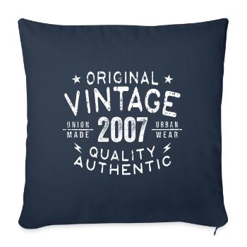 2007 Birthday 2007 Vintage 2007 Birthday - Sofa pillowcase 17,3'' x 17,3'' (45 x 45 cm) - navy - Front
