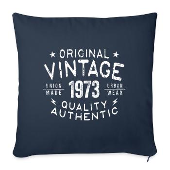 Anniversaire 1973 Millésime 1973 Anniversaire 1973 - Housse de coussin décorative 45 x 45 cm - bleu marine - Devant