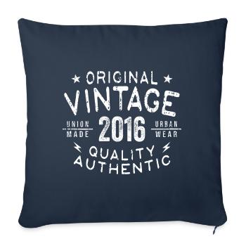 Anniversaire 2016 Millésime 2016 Anniversaire 2016 - Housse de coussin décorative 45 x 45 cm - bleu marine - Devant