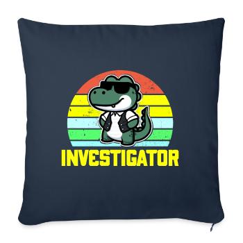 Investigator Funny Alligator Cool Wearing a Vest - Sofa pillowcase 17,3'' x 17,3'' (45 x 45 cm) - navy - Front
