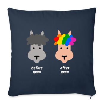 Alpaca Colorful Llama Yoga - Sofa pillowcase 17,3'' x 17,3'' (45 x 45 cm) - navy - Front