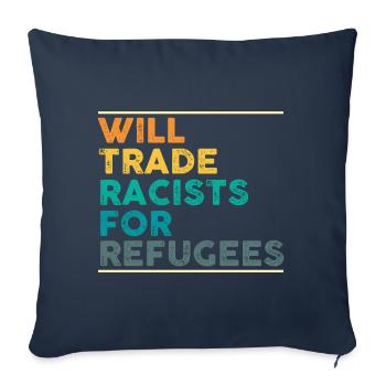 Welt Flüchtlingstag Menschenrechte Antirassismus E - Sofakissenbezug 45 x 45 cm - Navy - Vorne