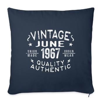 1967 June 1967 Anniversary June 1967 June Birthday - Sofa pillowcase 17,3'' x 17,3'' (45 x 45 cm) - navy - Front