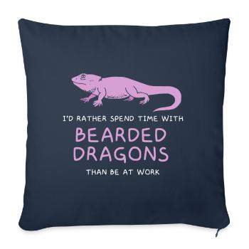 I’d rather spend time with Bearded Dragons - Sofakissenbezug 45 x 45 cm - Navy - Vorne