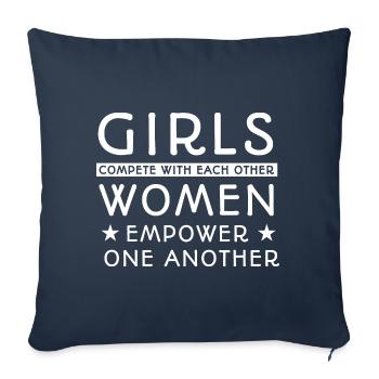 Girls Compete With Each Other Gift Girl Power - Sofa pillowcase 17,3'' x 17,3'' (45 x 45 cm) - navy - Front
