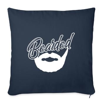Barbu Barbu Masculin Mâle Poilu - Housse de coussin décorative 45 x 45 cm - bleu marine - Devant