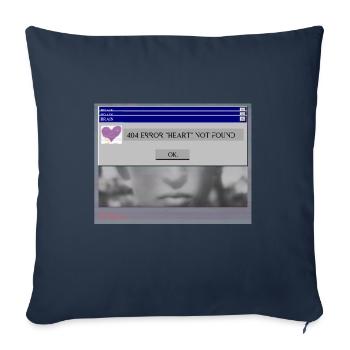 Conception n ° 7 "Erreur 404 COEUR introuvable" RETOUR - Housse de coussin décorative 45 x 45 cm - bleu marine - Devant