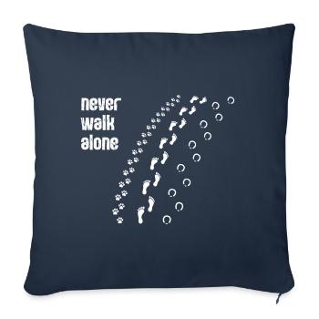 Ne marchez jamais seul - Housse de coussin décorative 45 x 45 cm - bleu marine - Devant