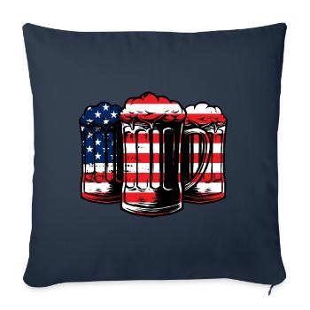 Memorial Day Fourth of July Beer USA Flag Amerik - Sofa pillowcase 17,3'' x 17,3'' (45 x 45 cm) - navy - Front