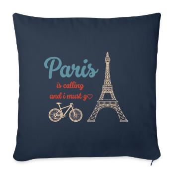 Franzose Frankreich Paris Französisch - Sofakissenbezug 45 x 45 cm - Navy - Vorne