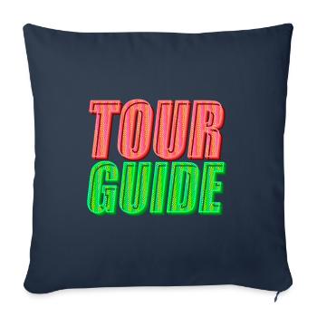Guide touristique | Explorez le monde avec style - Housse de coussin décorative 45 x 45 cm - bleu marine - Devant