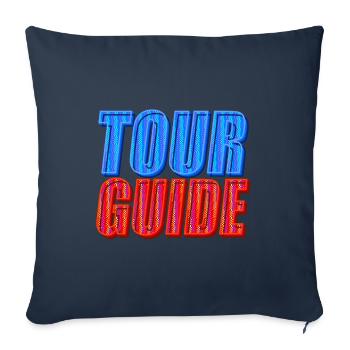 Guide touristique | Explorez le monde avec style - Housse de coussin décorative 45 x 45 cm - bleu marine - Devant