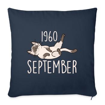 Légende Septembre 1960 Anniversaire Cadeau 1960 - Housse de coussin décorative 45 x 45 cm - bleu marine - Devant