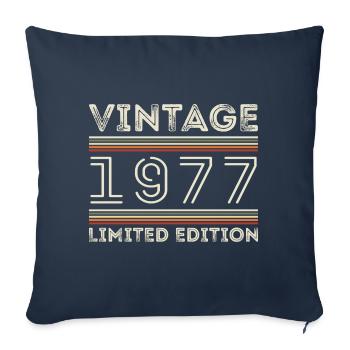 Vintage 1977 - Year 1977 Birthday Gift 1977 - Sofa pillowcase 17,3'' x 17,3'' (45 x 45 cm) - navy - Front
