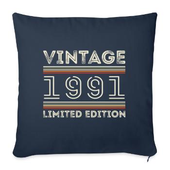 Vintage 1991 - Year 1991 Birthday Gift 1991 - Sofa pillowcase 17,3'' x 17,3'' (45 x 45 cm) - navy - Front