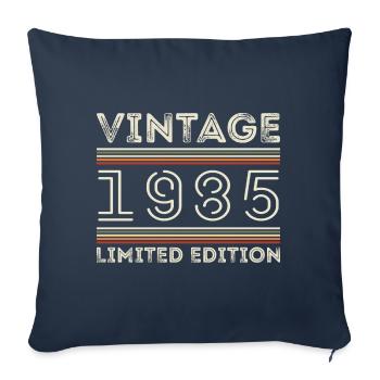 Millésime 1985 - Année 1985 Cadeau d’anniversaire 1985 - Housse de coussin décorative 45 x 45 cm - bleu marine - Devant