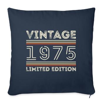 Vintage 1975 - Year 1975 Birthday Gift 1975 - Sofa pillowcase 17,3'' x 17,3'' (45 x 45 cm) - navy - Front