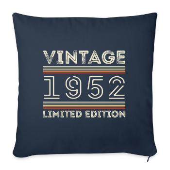 Jahrgang 1952 - Jahr 1952 Geburtstagsgeschenk 1952 - Sofakissenbezug 45 x 45 cm - Navy - Vorne