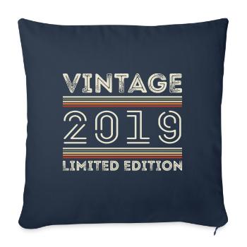Vintage 2019 - Year 2019 Birthday Gift 2019 - Sofa pillowcase 17,3'' x 17,3'' (45 x 45 cm) - navy - Front