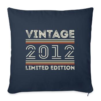 Millésime 2012 - Année 2012 Cadeau d’anniversaire 2012 - Housse de coussin décorative 45 x 45 cm - bleu marine - Devant