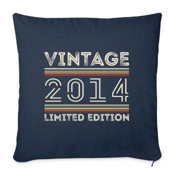 Vintage 2014 - Year 2014 Birthday Gift 2014 - Sofa pillowcase 17,3'' x 17,3'' (45 x 45 cm) - navy - Front