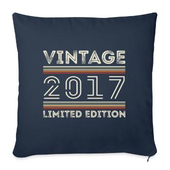 Vintage 2017 - Year 2017 Birthday Gift 2017 - Sofa pillowcase 17,3'' x 17,3'' (45 x 45 cm) - navy - Front
