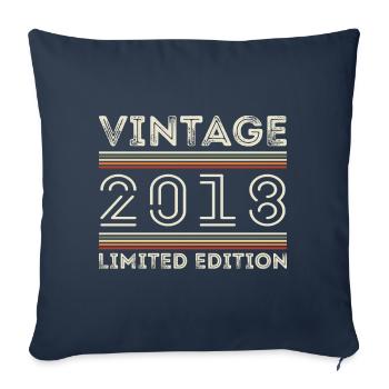 Millésime 2018 - Année 2018 Cadeau d’anniversaire 2018 - Housse de coussin décorative 45 x 45 cm - bleu marine - Devant