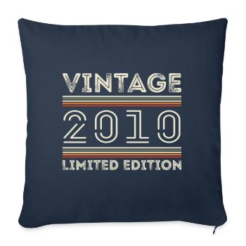 Vintage 2010 - Year 2010 Birthday Gift 2010 - Sofa pillowcase 17,3'' x 17,3'' (45 x 45 cm) - navy - Front