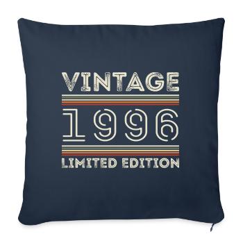 Vintage 1996 - Year 1996 Birthday Gift 1996 - Sofa pillowcase 17,3'' x 17,3'' (45 x 45 cm) - navy - Front