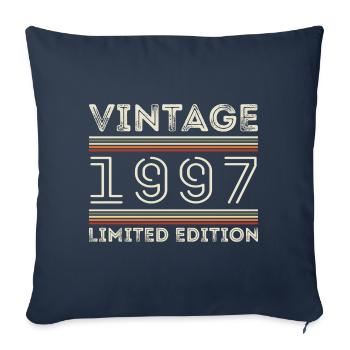 Millésime 1997 - Année 1997 Cadeau d’anniversaire 1997 - Housse de coussin décorative 45 x 45 cm - bleu marine - Devant