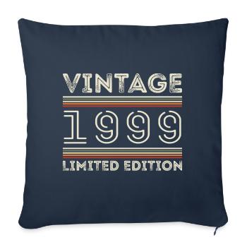 Vintage 1999 - Year 1999 Birthday Gift 1999 - Sofa pillowcase 17,3'' x 17,3'' (45 x 45 cm) - navy - Front