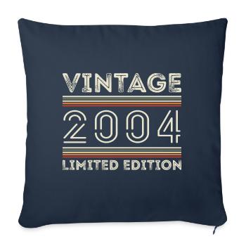 Vintage 2004 - Year 2004 Birthday Gift 2004 - Sofa pillowcase 17,3'' x 17,3'' (45 x 45 cm) - navy - Front