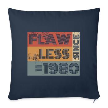 44. Anniversaire Sans défaut depuis 11/1980 - Housse de coussin décorative 45 x 45 cm - bleu marine - Devant