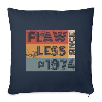 50ème Anniversaire Sans défaut depuis 12/1974 - Housse de coussin décorative 45 x 45 cm - bleu marine - Devant