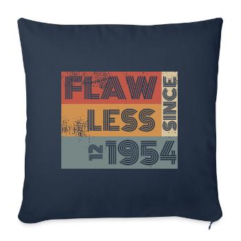 70ème Anniversaire Sans défaut depuis 12/1954 - Housse de coussin décorative 45 x 45 cm - bleu marine - Devant