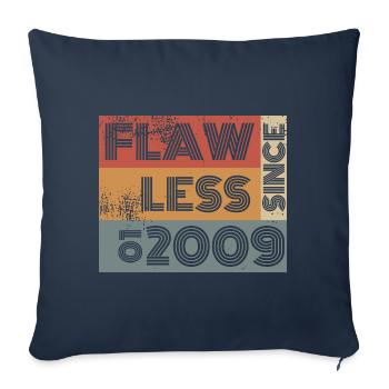 16. Anniversaire Sans défaut depuis 01/2009 - Housse de coussin décorative 45 x 45 cm - bleu marine - Devant