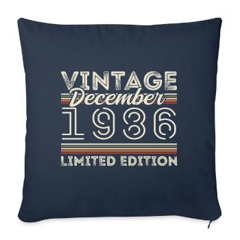 Vintage December 1986 - 39th Anniversary December - Sofa pillowcase 17,3'' x 17,3'' (45 x 45 cm) - navy - Front