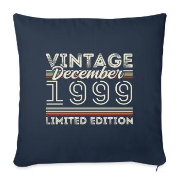 Vintage December 1999 - 26th Anniversary December - Sofa pillowcase 17,3'' x 17,3'' (45 x 45 cm) - navy - Front
