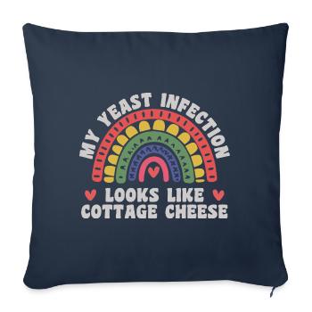 Meine Hefeinfektion, lustig, fies, erwachsener Humor - Sofakissenbezug 45 x 45 cm - Navy - Vorne