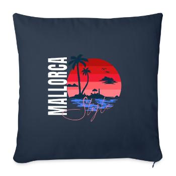 Style majorque – Sunset Vibes - Housse de coussin décorative 45 x 45 cm - bleu marine - Devant